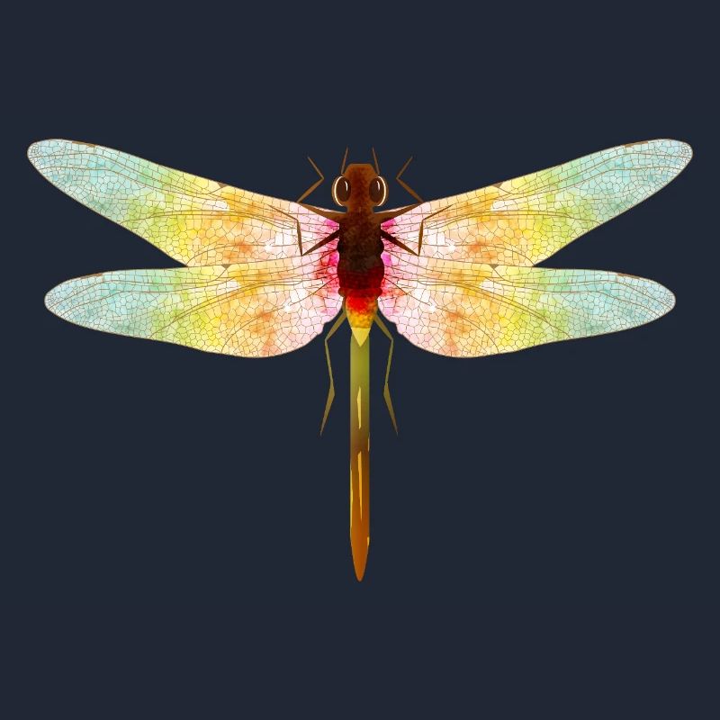 Libellule irisée – motif insecte en filigrane