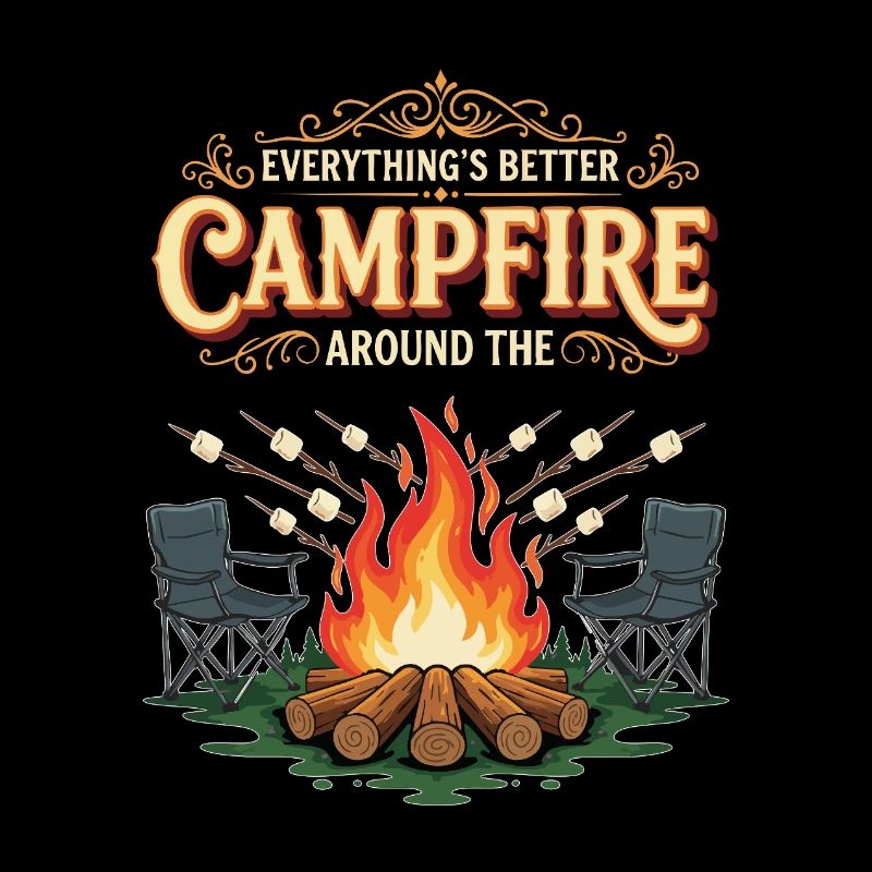 Camping Campfire Marshmallow Everything's Better