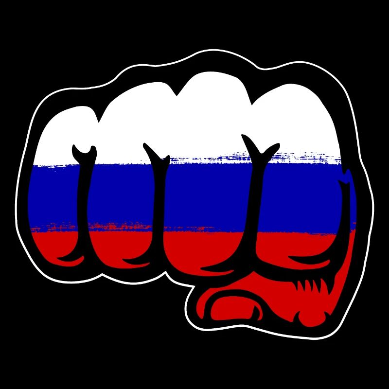 Drapeau de la Russie main poing