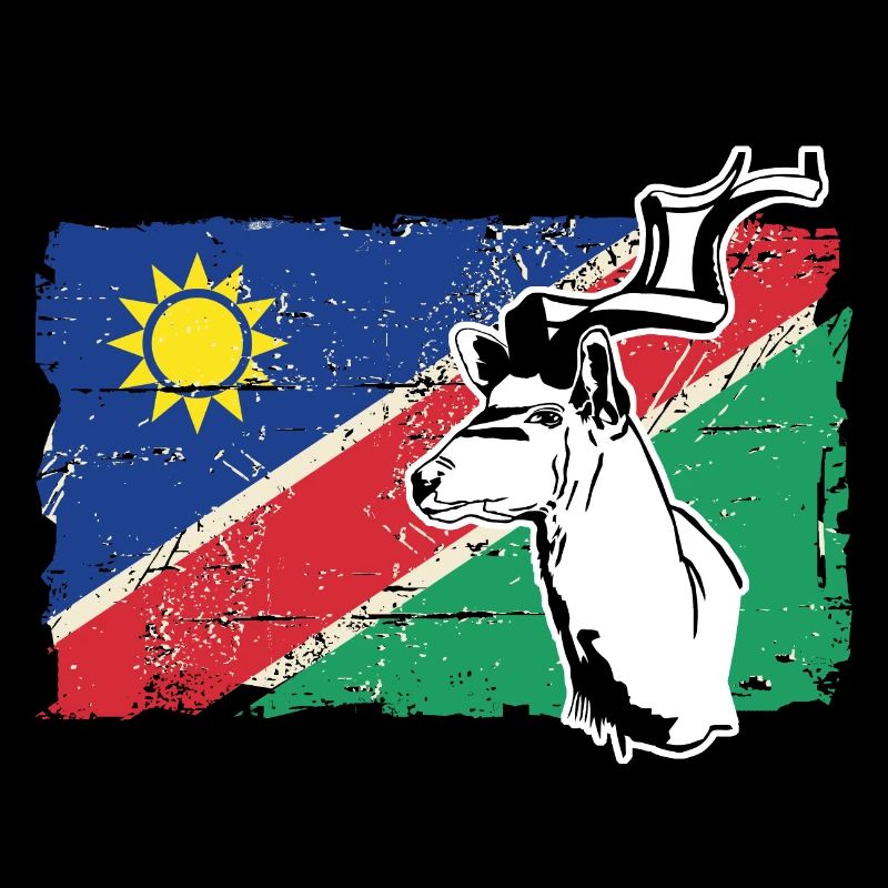 Namibia Flag - Kudu Antelope - Kudu Antilope