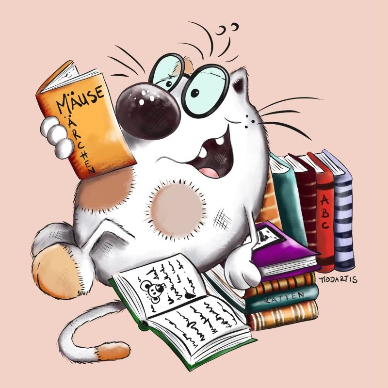 Chat avec livre