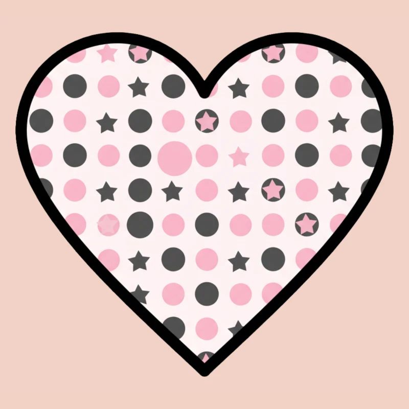Heart Pattern Star Dots Cute Vector