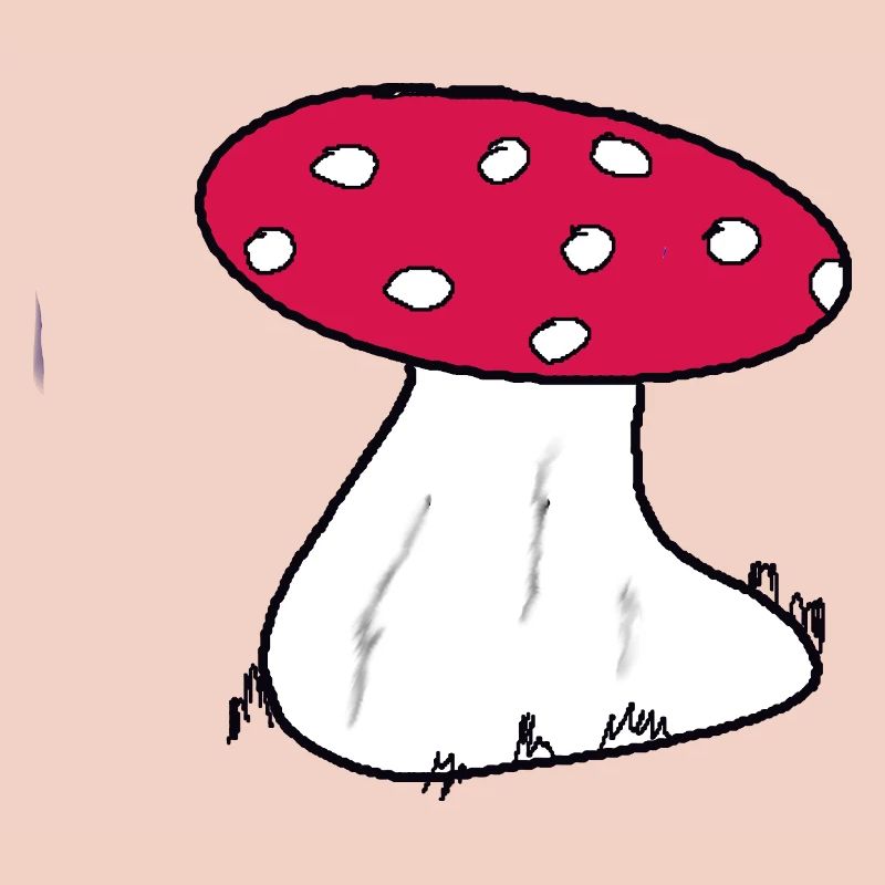 Red Toadstool Cartoon Pattern
