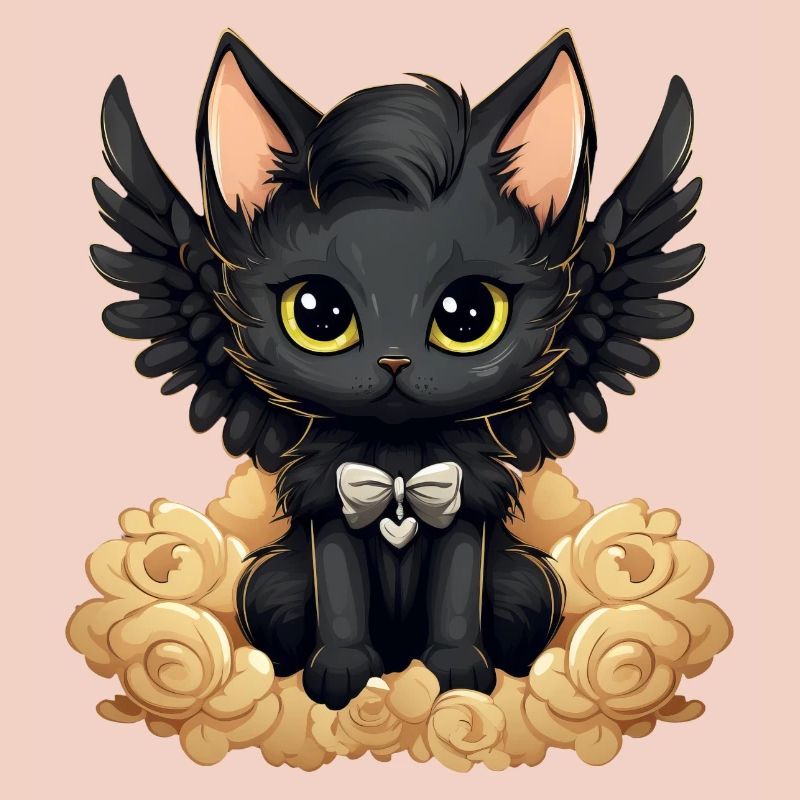 Dunkle Emo Gothic Engel Katze – Unverwechselbares