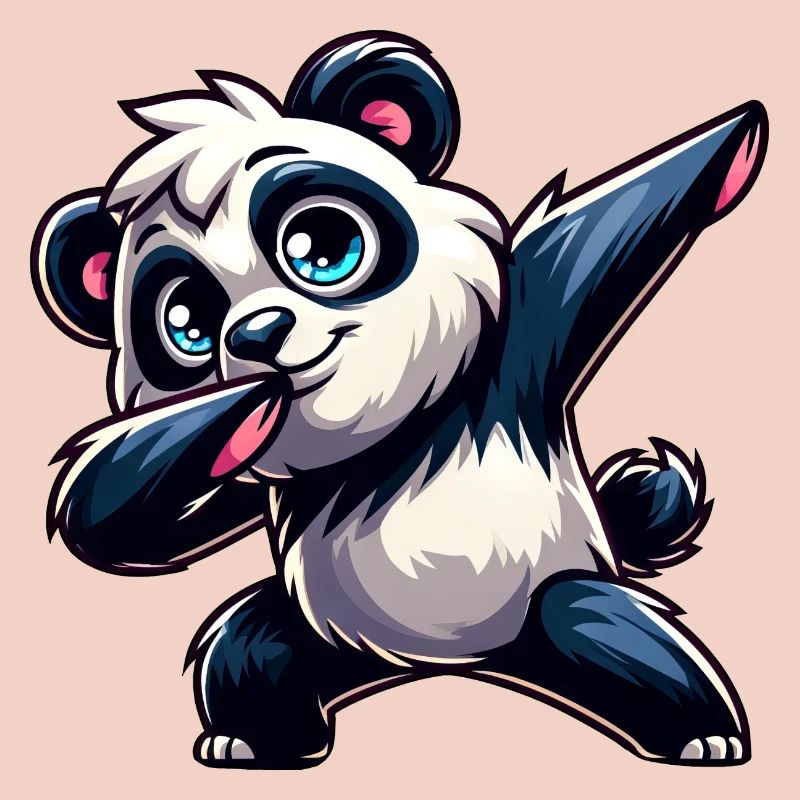 Cute Panda Makes Dab Cartoon