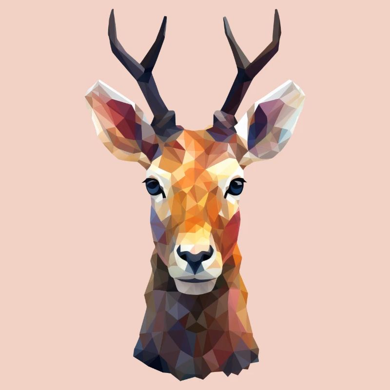 Deer and Roe Deer Polygon Art Design
