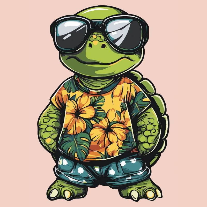 Turtle Comic Funny Summer