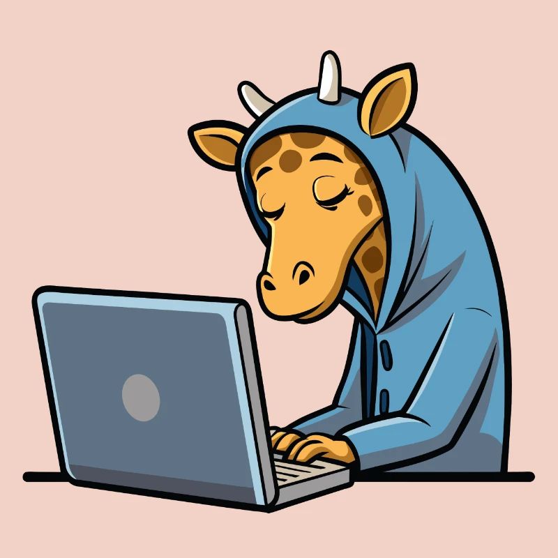 Girafe pirate mignonne en sweat à capuche devant PC