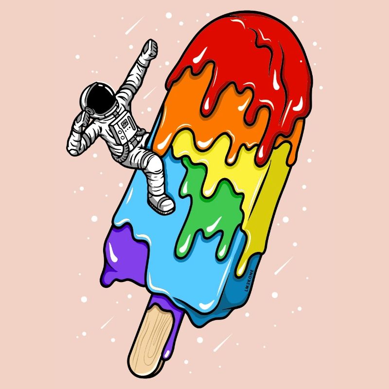 Astronaut - Regenbogen-Eisstiel - Humor