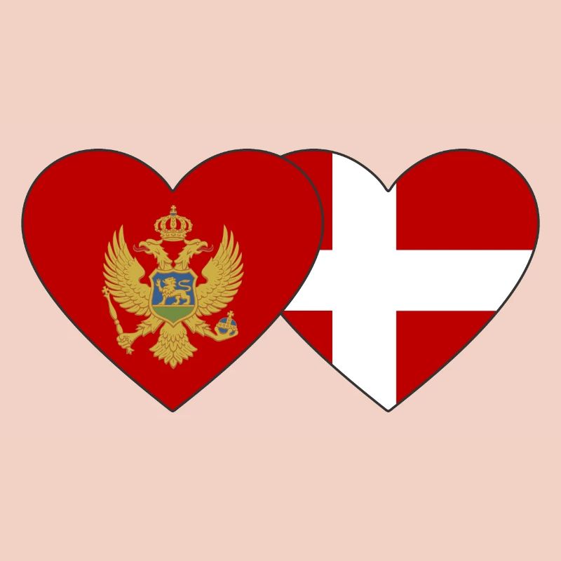 Monténégro Danemark drapeau