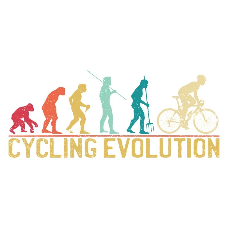 Radfahren Evolution Künstlerische Illustration