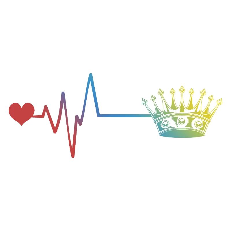 Crown pulse heartbeat icon