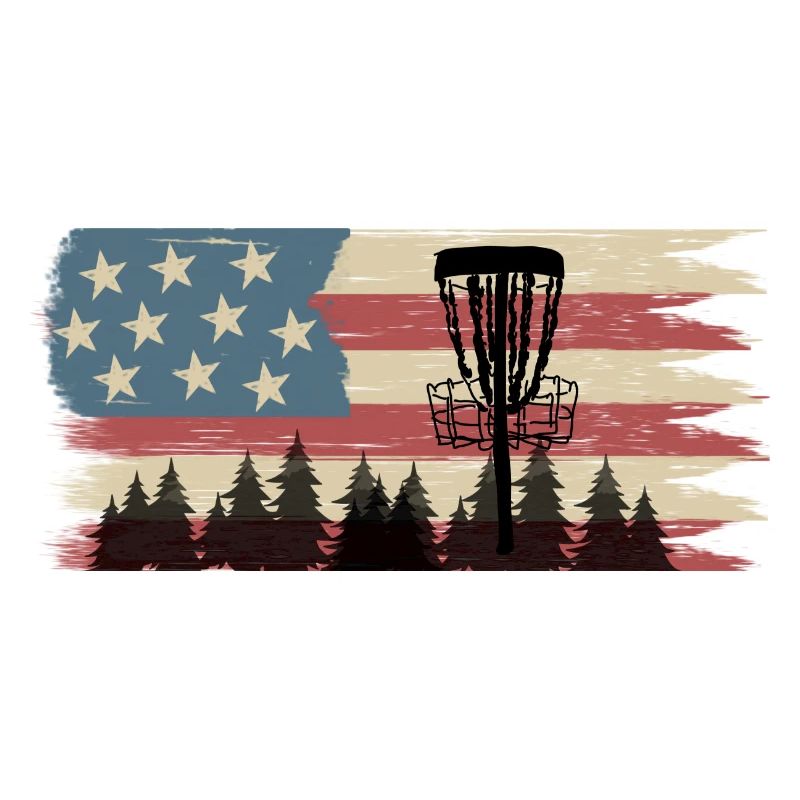 Disc Golf Drapeau US Vintage Frisbee Golf