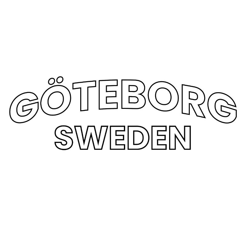 Göteborg, Suède, texte typographique rond