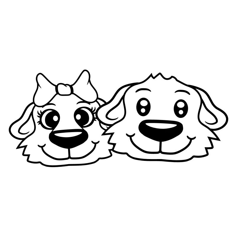 2 Hunde Team Zwei Freunde Liebe Pärchen Verliebt