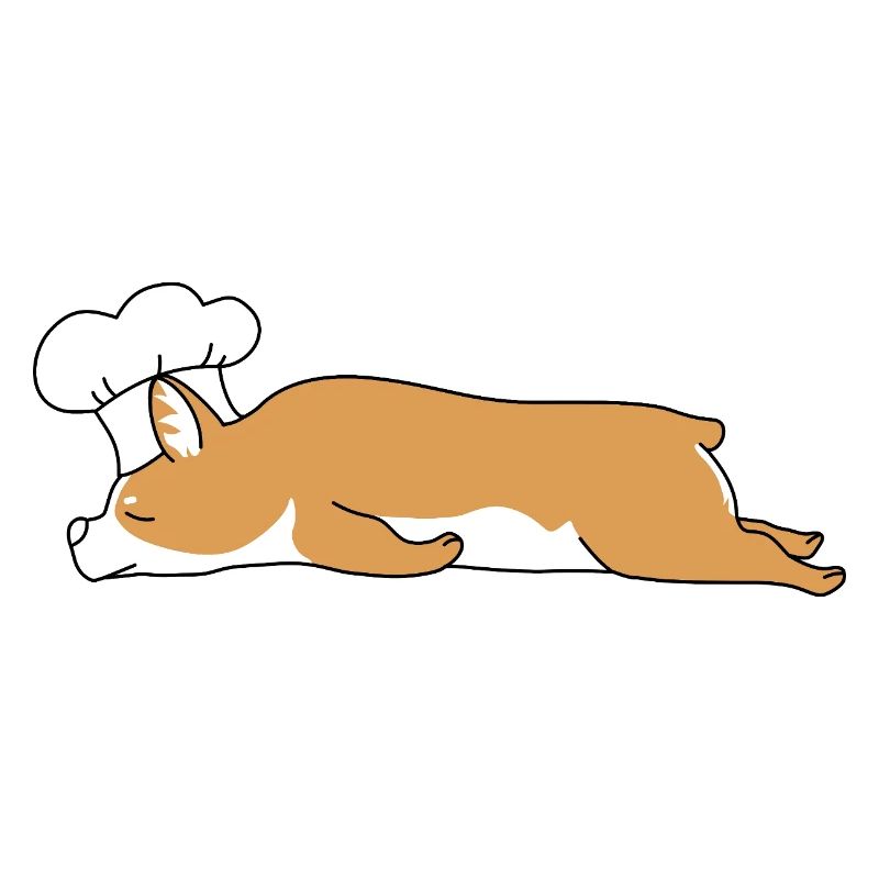 Funny Corgi Chef Cooking Baker Resting Kitchen Gif