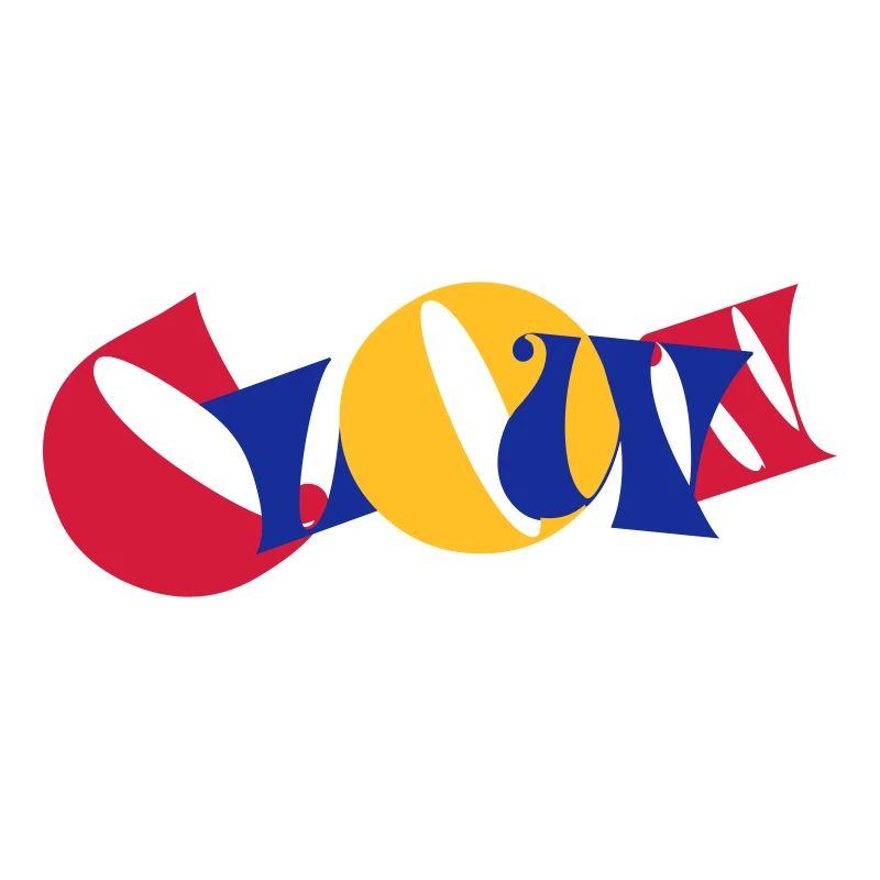 Clown Bunte Buchstaben Text Logo Witzig Lustig