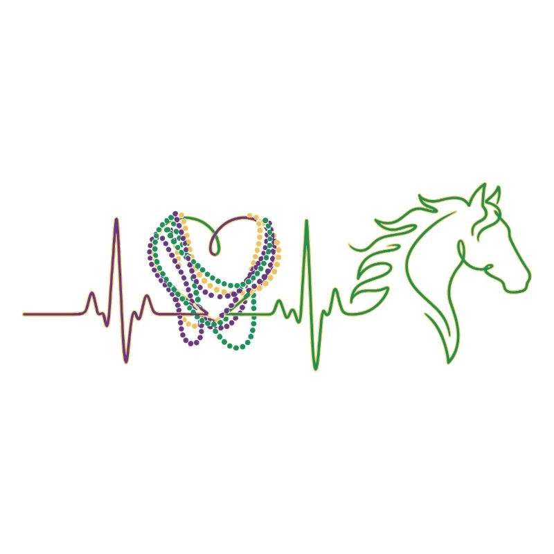 Reiterin Pferd Karneval Fasching EKG Herz Geschenk