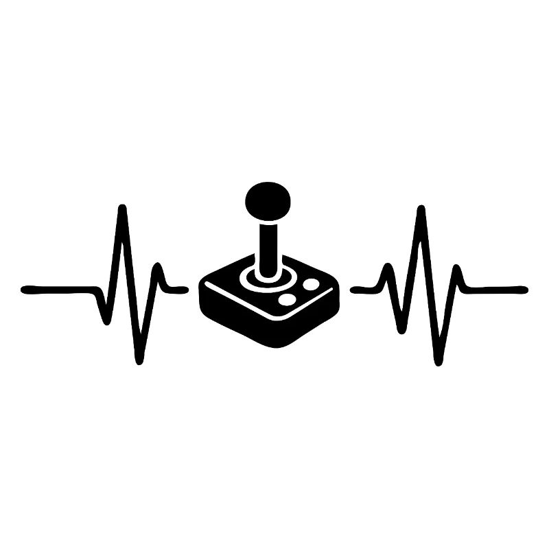 Heartbeat Gamer, Gamecontroller Strichzeichnung Design