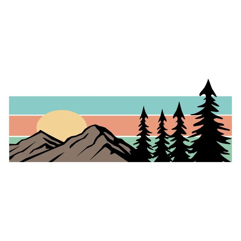 Camping Forest Mountain Rétro
