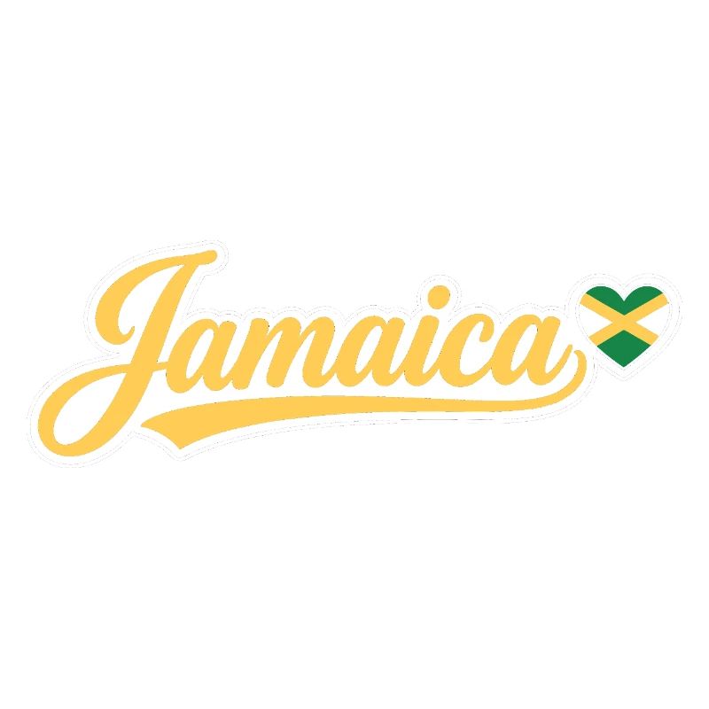 Script jamaïcain avec cœur de drapeau