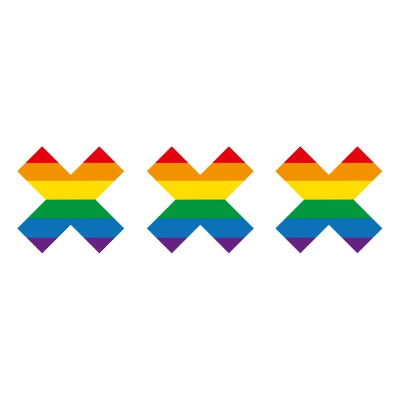 Gay Pride Amsterdam drapeau arc-en-ciel Andreaskruis
