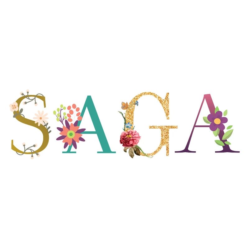 SAGA Name mit Blumen geschmückt