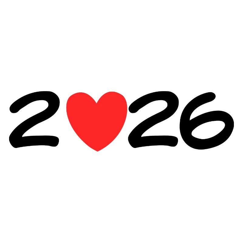 2026 mit Herz. Silvester & Neujahr Vorfreude Glück
