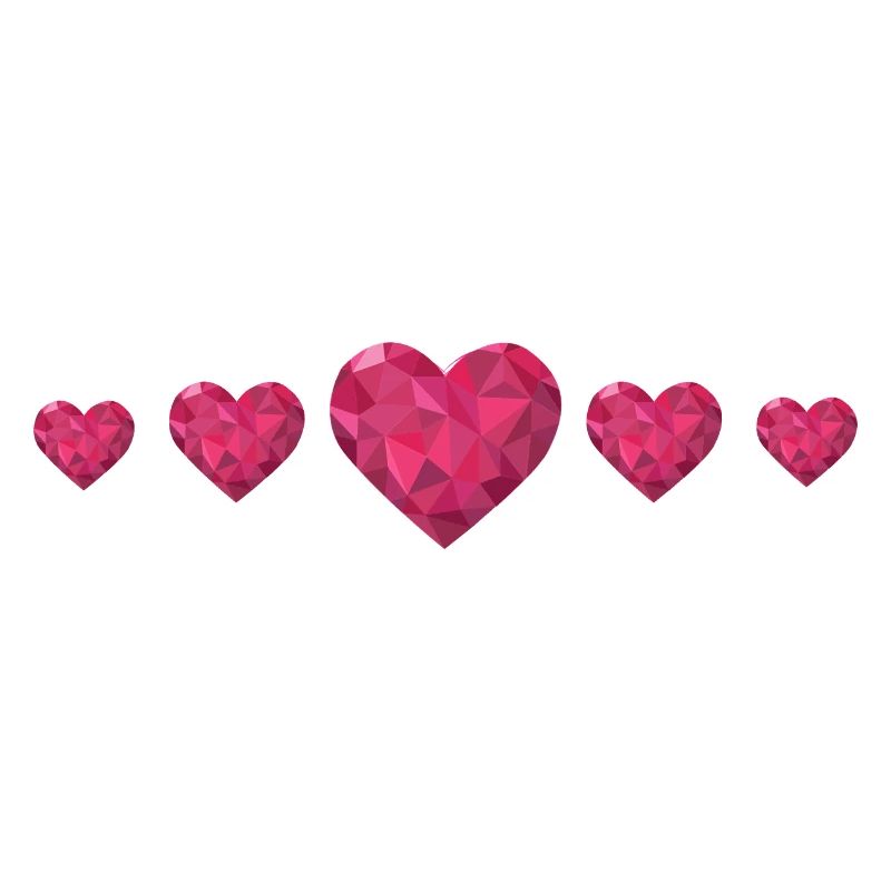 Cœurs géométriques Rose Polygon Design Love