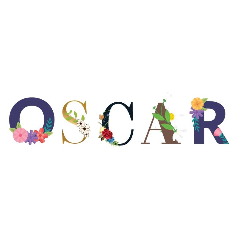Le nom d’OSCAR décoré de fleurs
