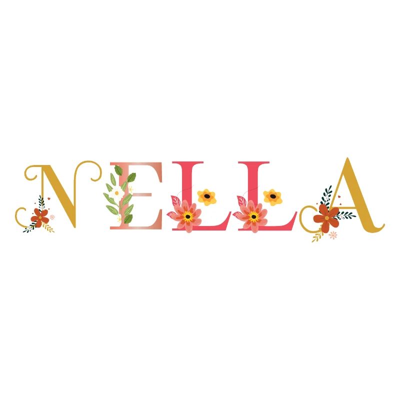 NELLA name decorated with flowers