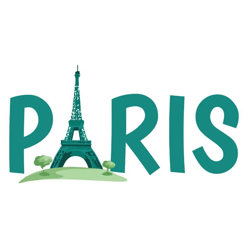 Skyline von Paris mit Eiffelturm Illustration