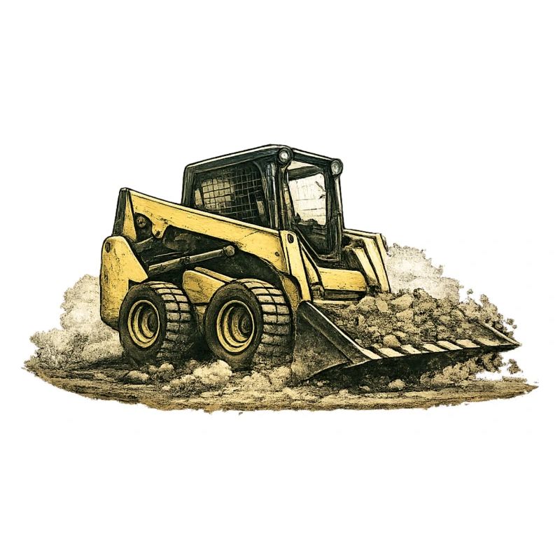 Vintage Skid Steer Loader Construction Site Construction Machine