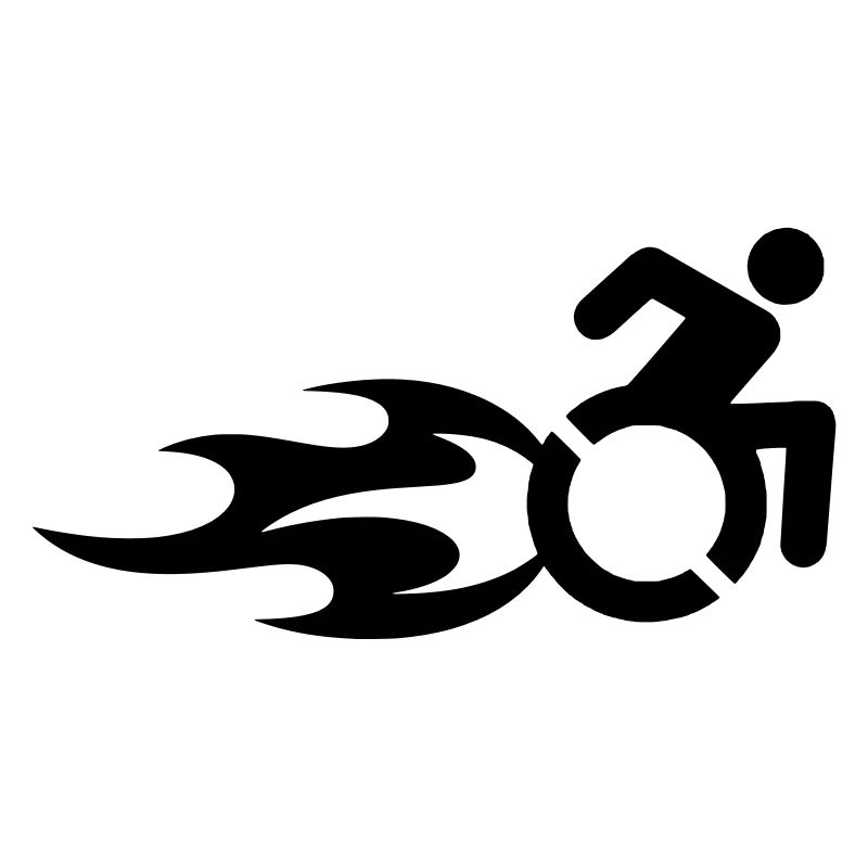 Rollstuhlfahrer mit Flammen #