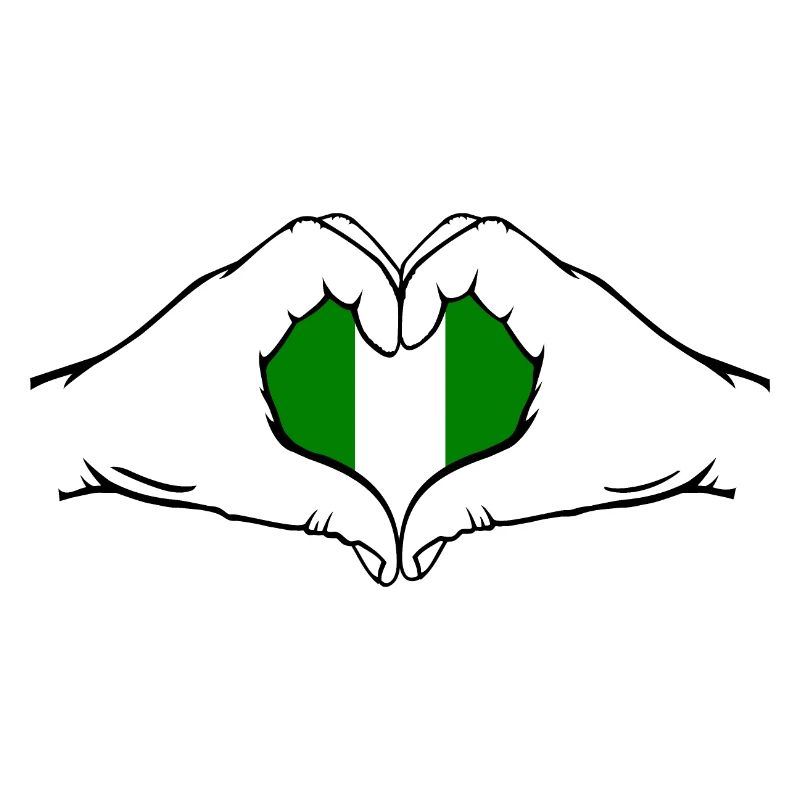 Drapeau du Nigeria en forme de coeur