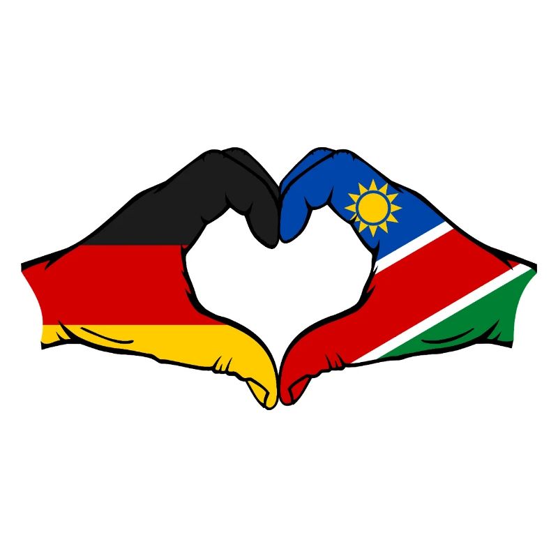 Germany Namibia Flag Hands Heart Shape