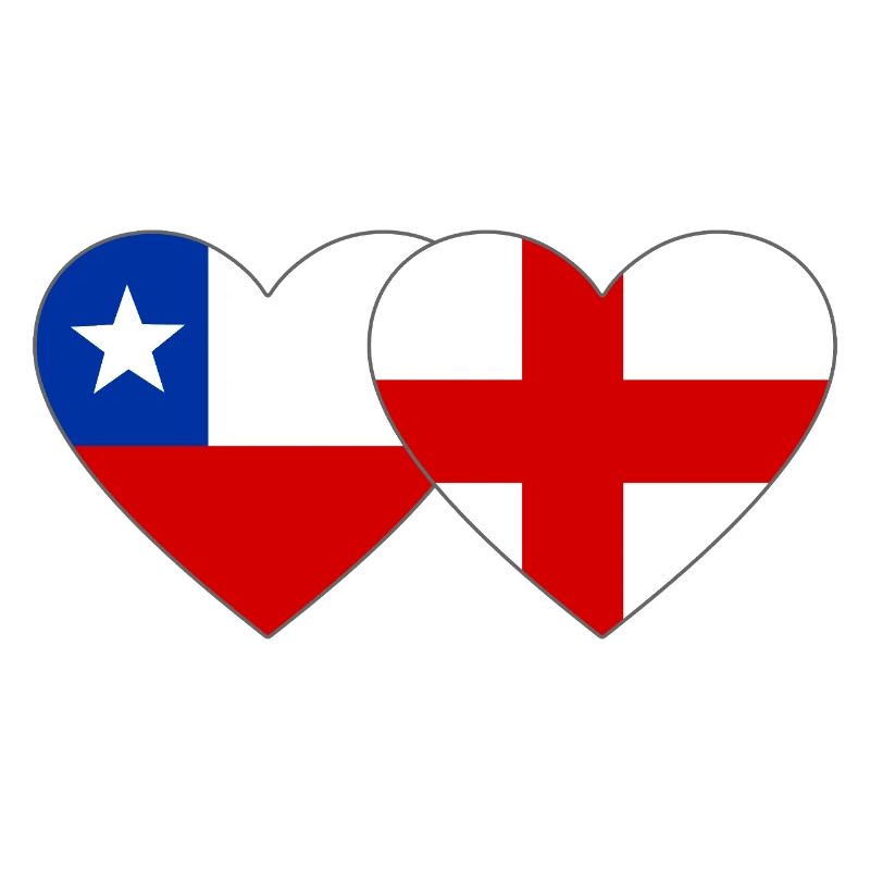 Chile England Flag Heart