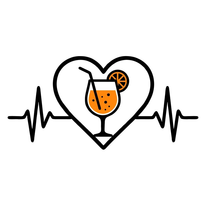 Spritz Heart Cocktail Orange Drink Glass