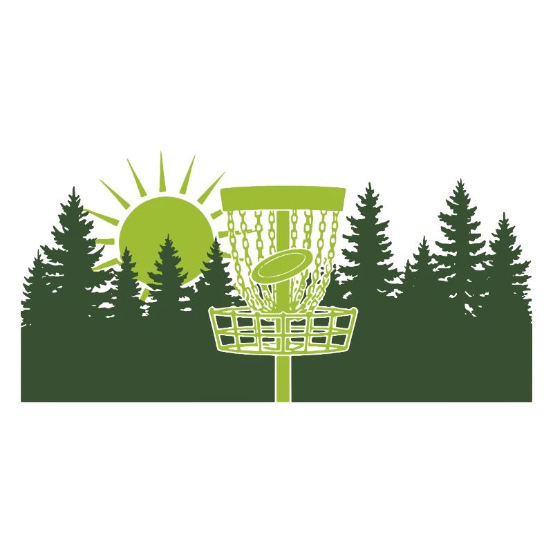Disc Golf Lever de soleil dans la scène forestière