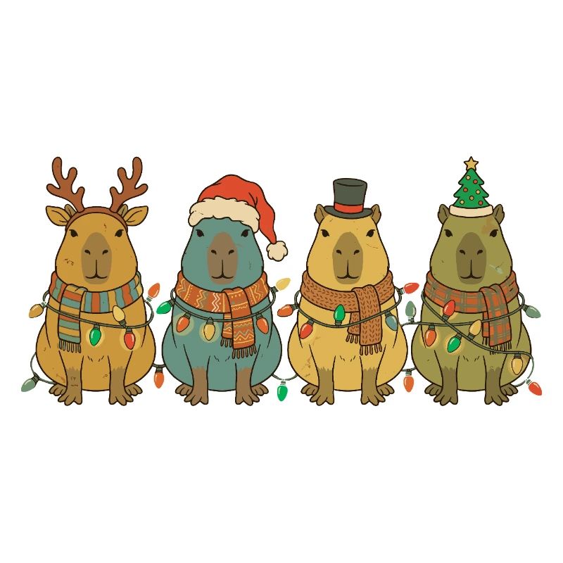 Capybara Vintage Retro Weihnachtsbeleuchtung