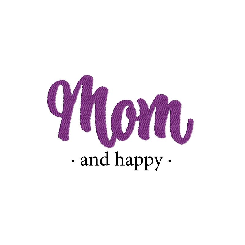 Maman et heureuse - Effet broderie