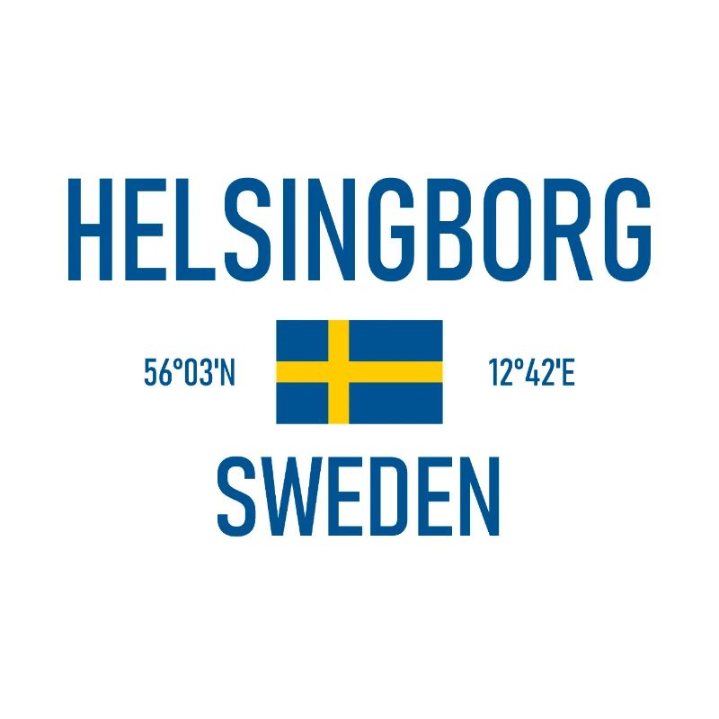 Helsingborg - Suède Sverige Drapeau Coordonnées