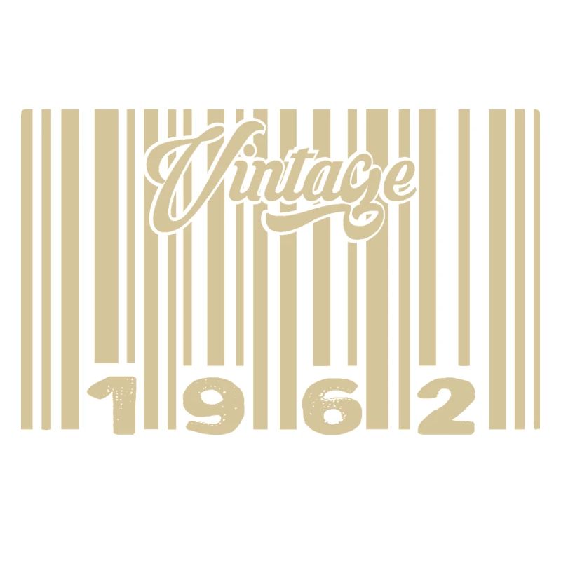 Vintage 1962 Barcode 1962: Year 2025.