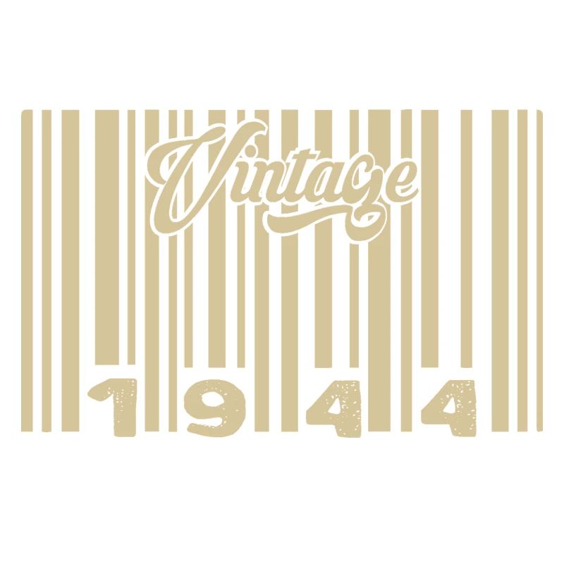 Vintage 1944 Barcode 1944: Year 2025.