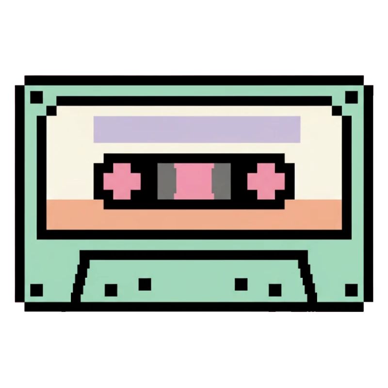 Cassette rétro 8 bits pixel art