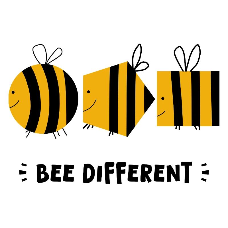 Bee Different – einzigartiges Bienengekritzel, verspielte Kunst