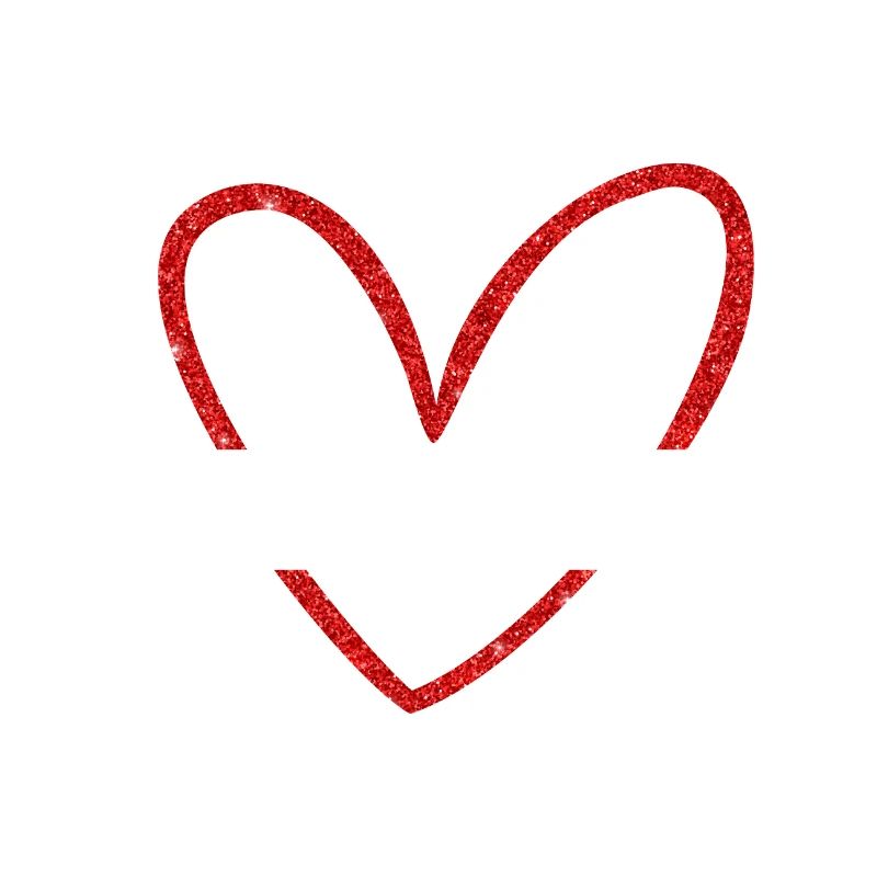 Rotes Glitzer Herz Braut Team