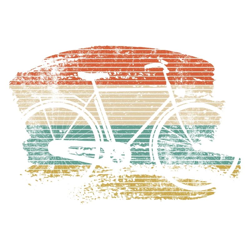 Retro Bicycle Silhouette on Sunset Stripes