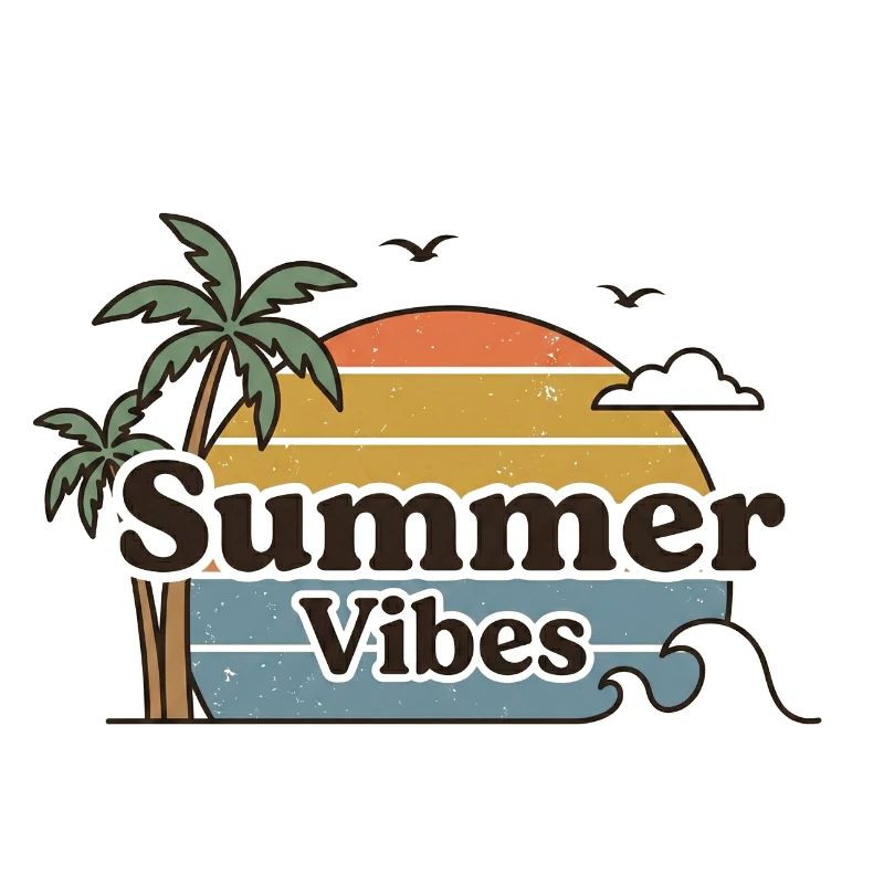 Sommervibes Retro Sunset Beach Szene