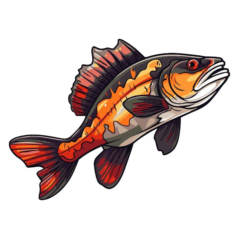 Poisson de dessins animés perches